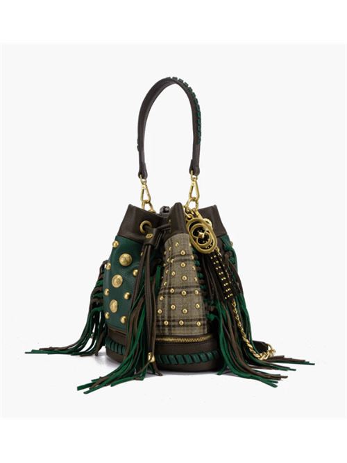 legacy bucket synth./sue+cloth LA CARRIE | 152M-EM-303-SSCCOMBI BROWN